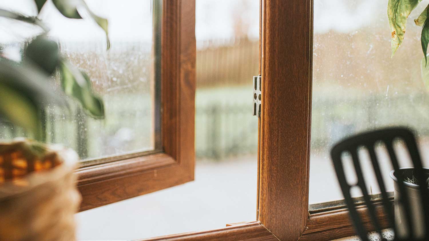 Window in the living room slightly open